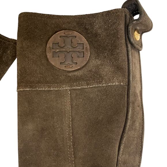 Tory Burch Women's Brown Suede Leather Heeled Boots Size 8.5M - Picture 3 of 11